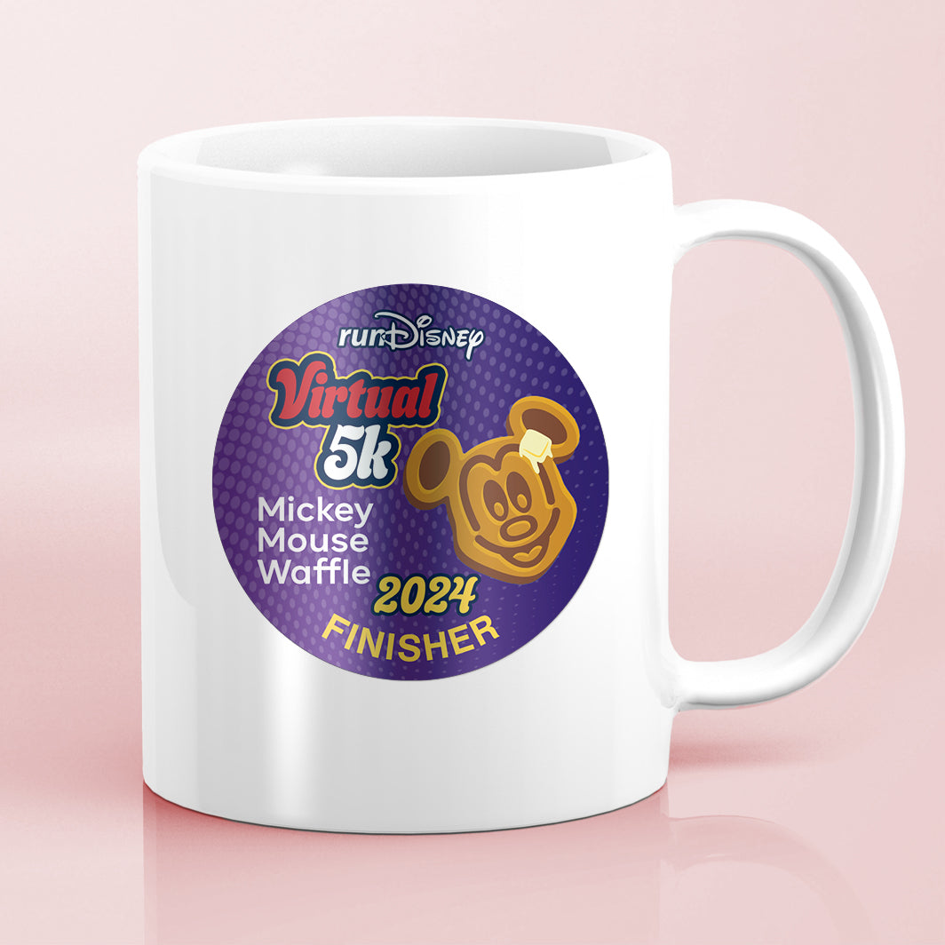 RunDisney Summer Virtual Series 2024 Mickey Mouse Waffle 5K 3.1 Miles FINISHER Water Bottle Mug Sticker