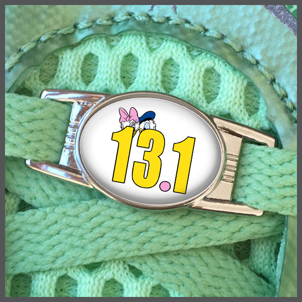 RunDisney Donald and Daisy 13.1 with Heads Shoe Charm or Zipper Pull