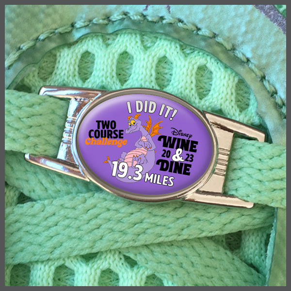 RunDisney Wine & Dine Weekend 2023 Two Course Challenge 19.3 Miles I DID IT Shoe Charm or Zipper Pull