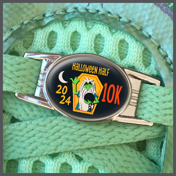 Disneyland Halloween Half Marathon Weekend 2024 10K 6.2 Miles Shoe Charm or Zipper Pull