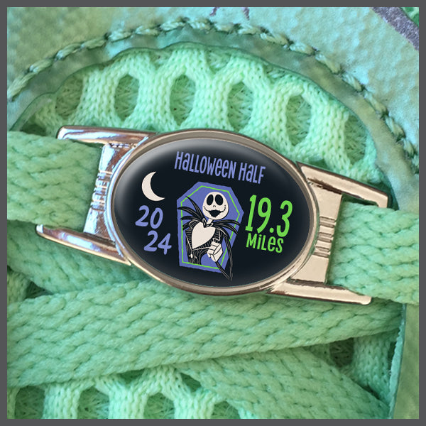 Disneyland Halloween Half Marathon Weekend 2024 Chills and Thrills Challenge 19.3 Miles Shoe Charm or Zipper Pull