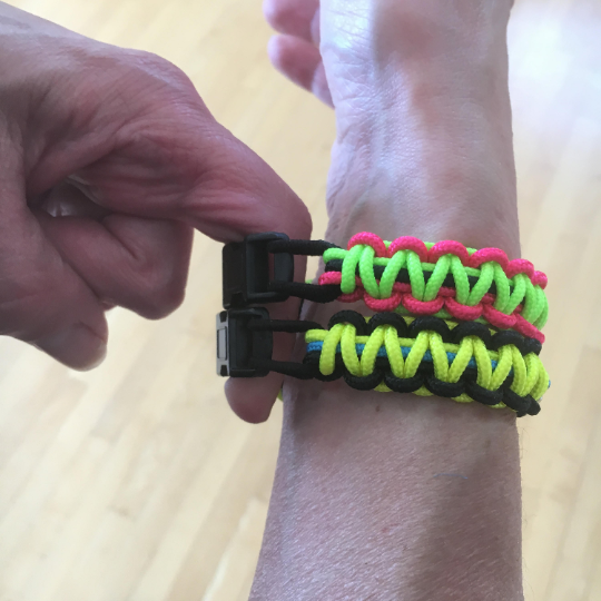 RunDisney Running Mouse Design Pink on White Background Paracord Bracelet