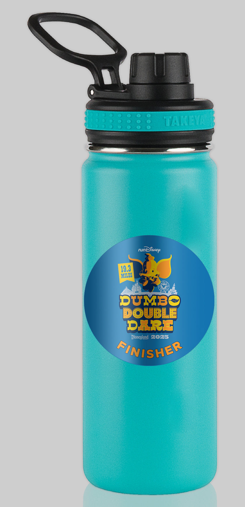 Disneyland Half Marathon Weekend 2025 Dumbo Double Dare Challenge 19.3 Miles FINISHER Water Bottle Mug Sticker