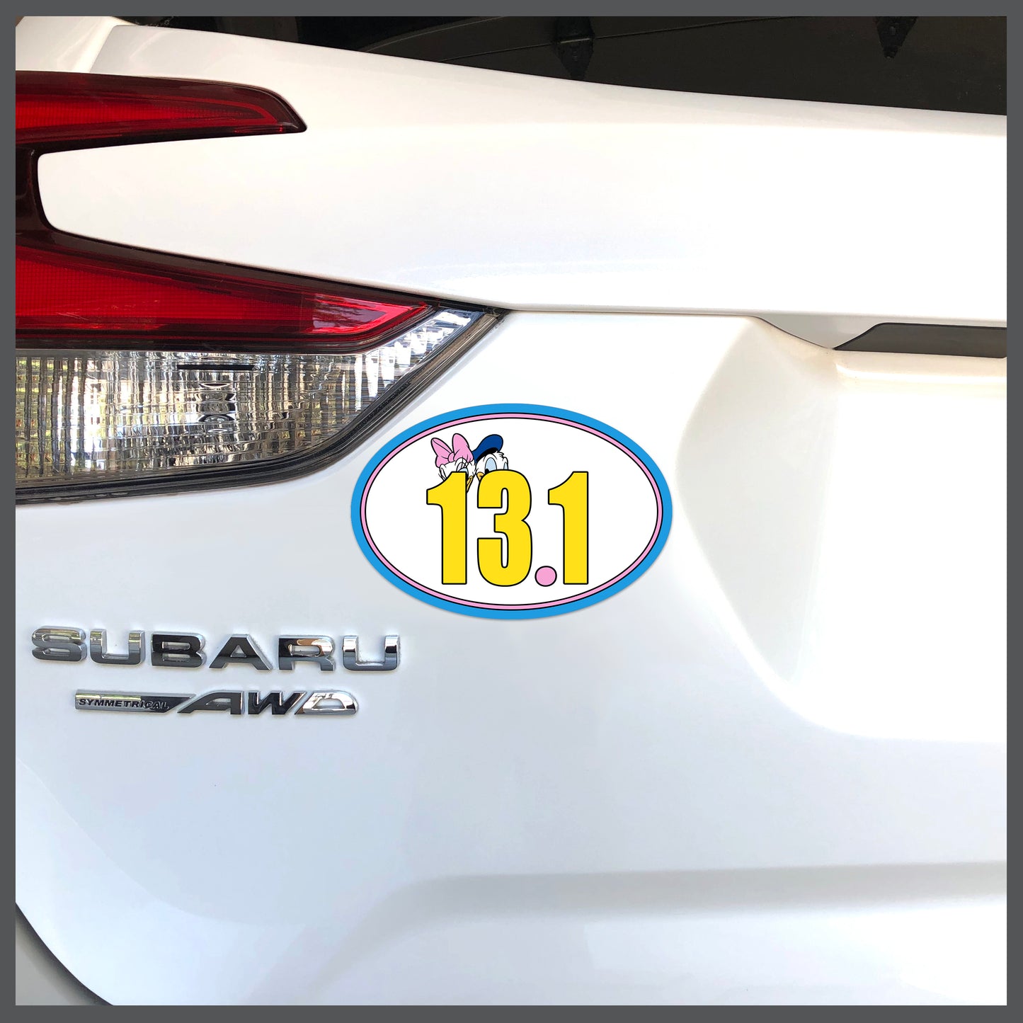RunDisney Character Heads with Distance 13.1 Decal or Car Magnet