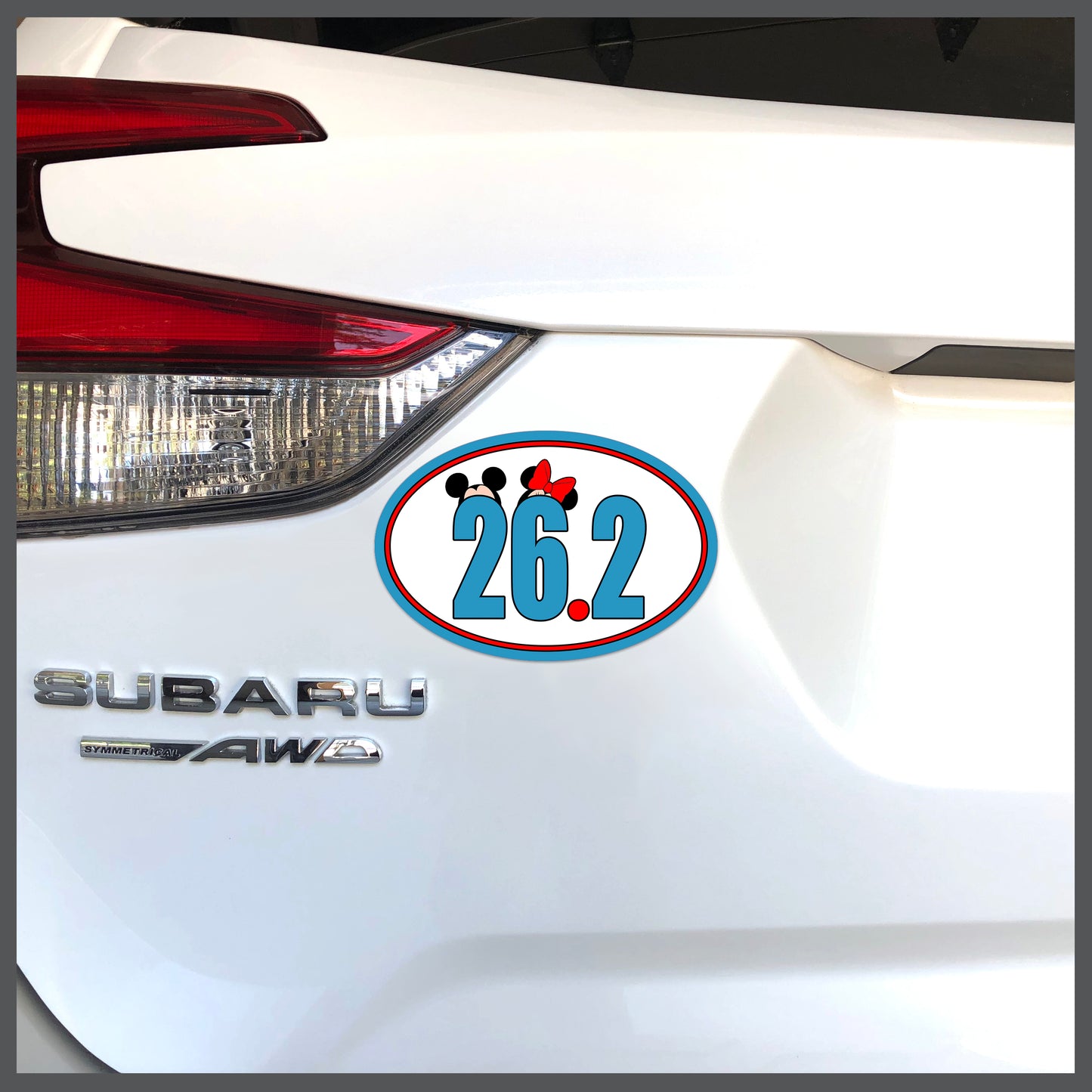 RunDisney Character Heads with Distance 26.2 Decal or Car Magnet