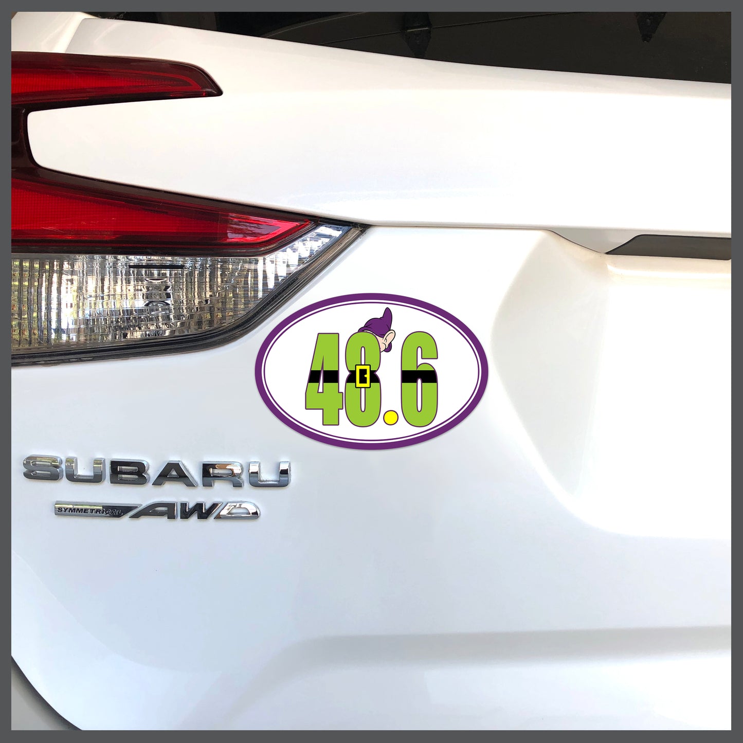 RunDisney Character Heads with Distance 48.6 Decal or Car Magnet
