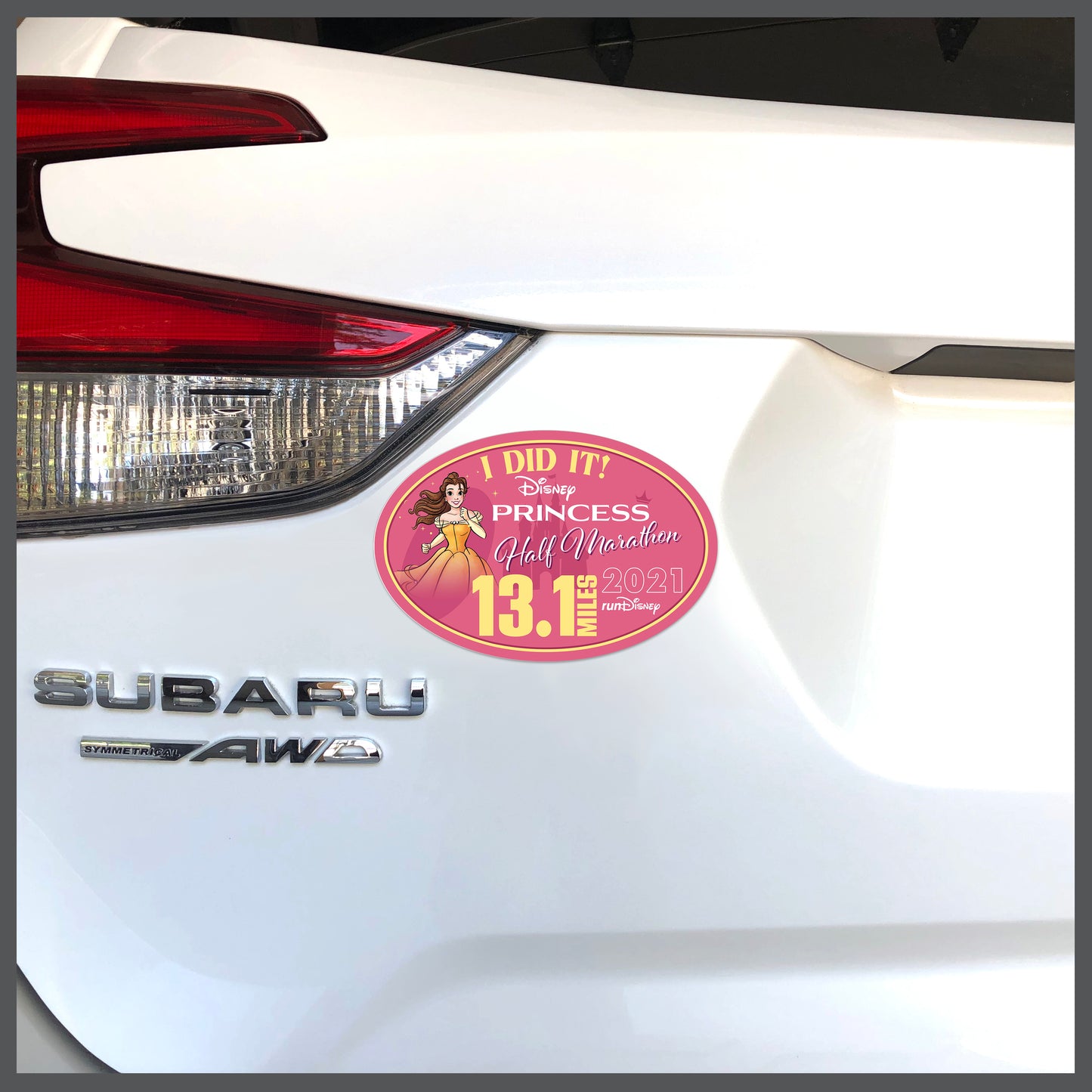RunDisney Princess Half Marathon Weekend 2021 Half Marathon 13.1 Miles I DID IT Decal or Car Magnet