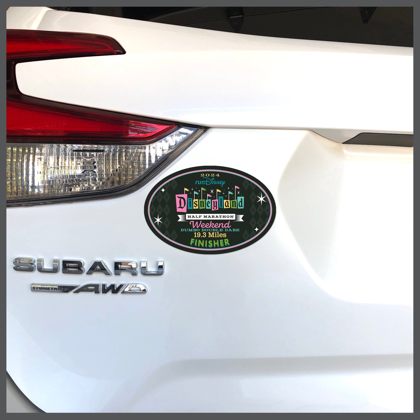 Disneyland Half Marathon Weekend 2024 Dumbo Double Dare 19.3 Miles FINISHER Decal or Car Magnet