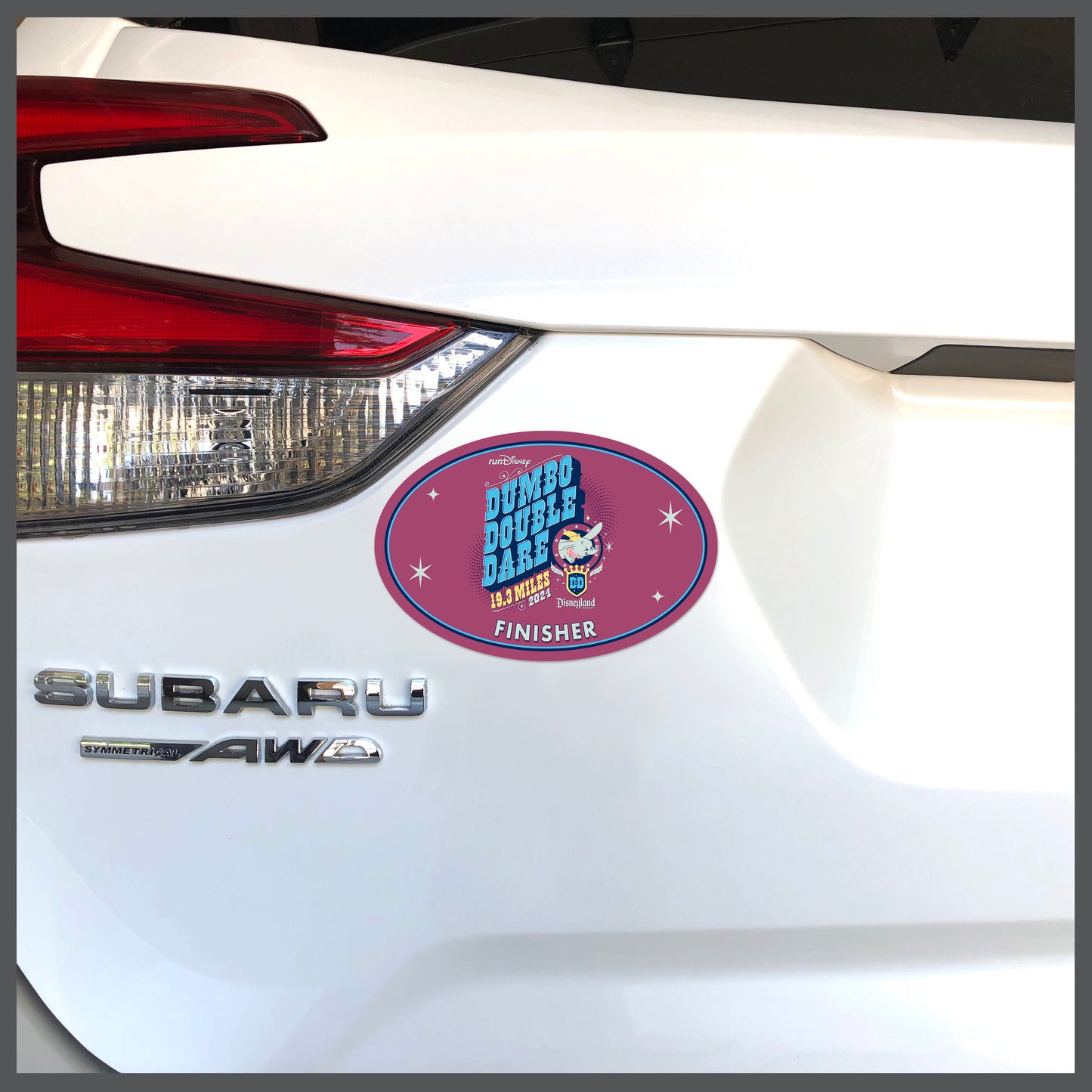 Disneyland Half Marathon Weekend 2024 Dumbo Double Dare 19.3 Miles FINISHER Decal or Car Magnet THEMED