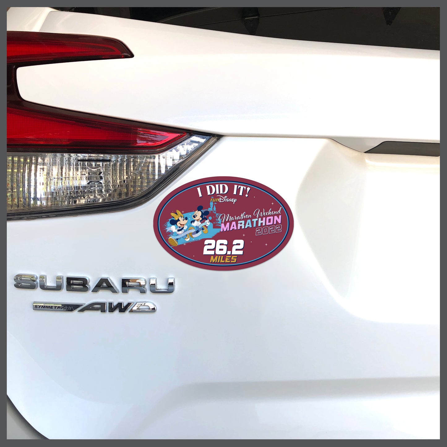 RunDisney Marathon Weekend 2022 Marathon 26.2 Miles I DID IT Decal or Car Magnet