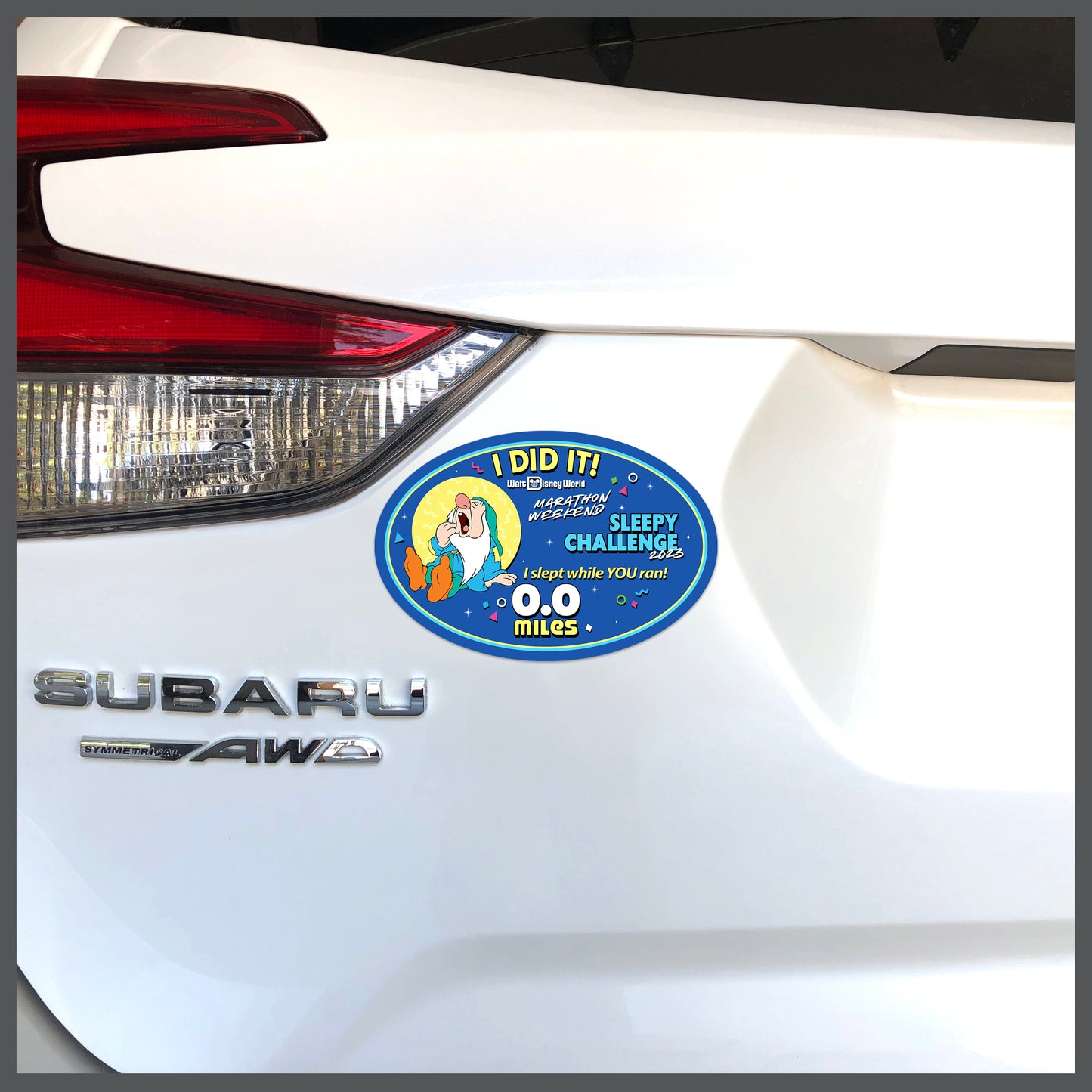 RunDisney Marathon Weekend 2023 Sleepy Challenge 0.0 Miles I DID IT Decal or Car Magnet