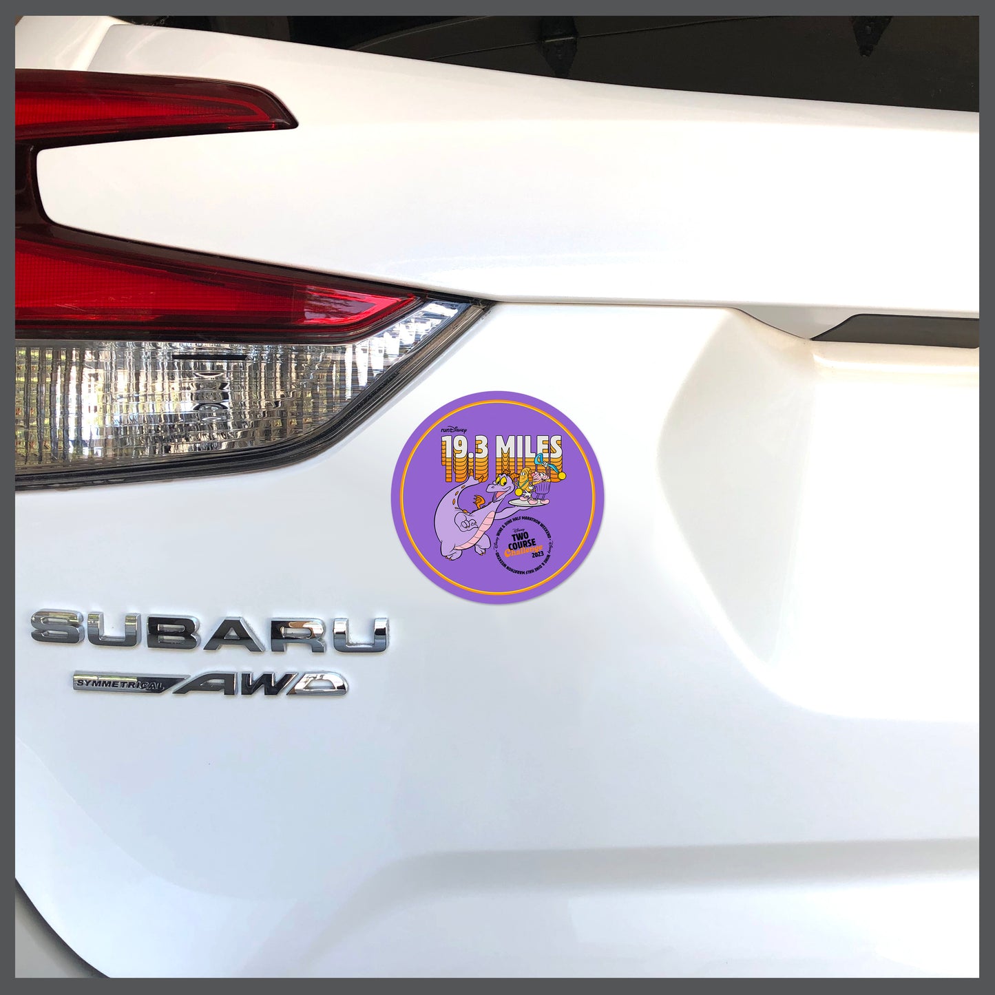 RunDisney Wine & Dine Weekend 2023 Two Course Challenge 19.3 Miles 4″ Circle Decal or Car Magnet