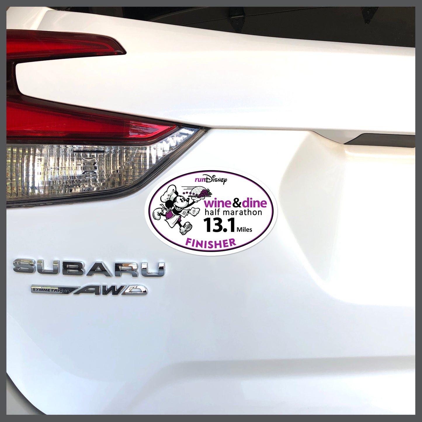 RunDisney Wine & Dine Weekend Mickey with Platter Half Marathon 13.1 Miles FINISHER Decal or Car Magnet
