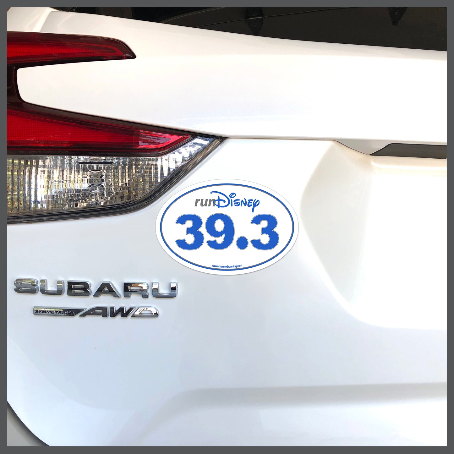 RunDisney Race Distance 39.3 Miles CHOOSE COLOR Decal or Car Magnet