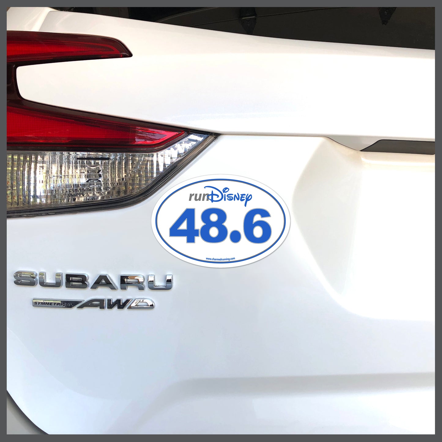 RunDisney Race Distance 48.6 Miles CHOOSE COLOR Decal or Car Magnet