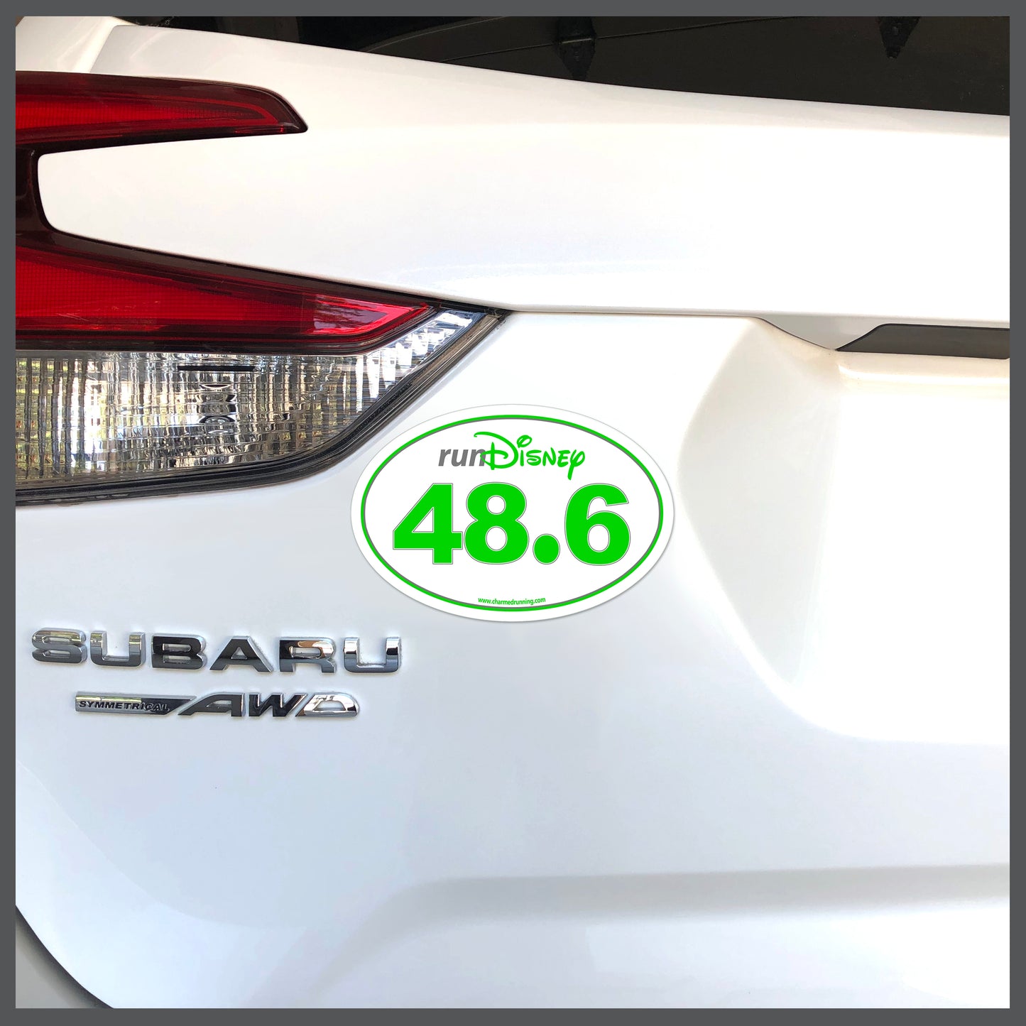 RunDisney Race Distance 48.6 Miles CHOOSE COLOR Decal or Car Magnet