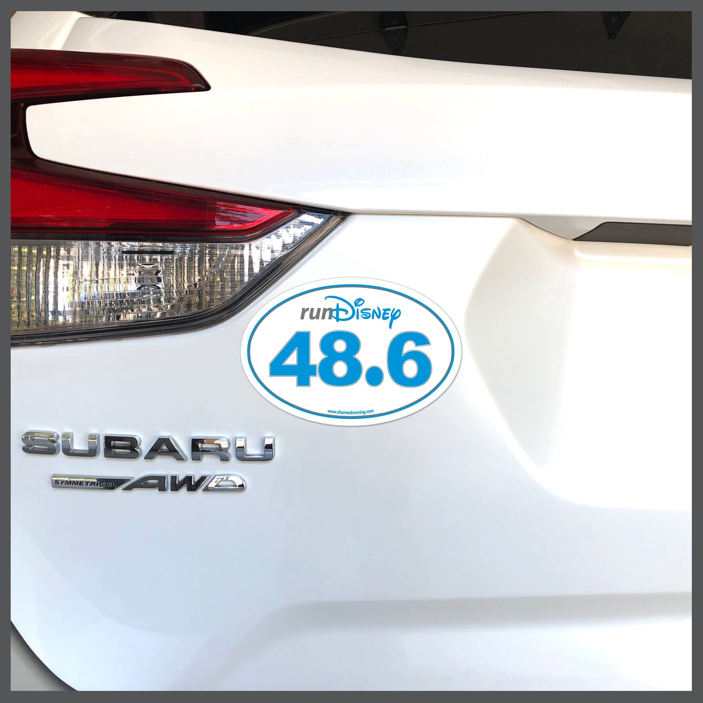 RunDisney Race Distance 48.6 Miles CHOOSE COLOR Decal or Car Magnet