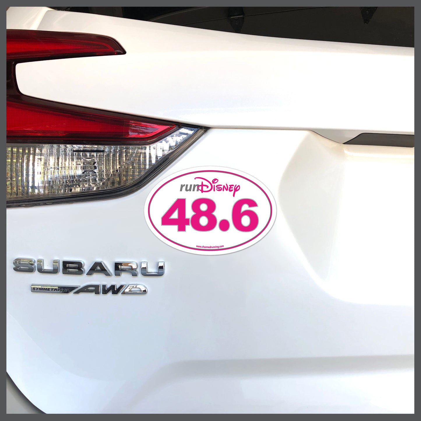 RunDisney Race Distance 48.6 Miles CHOOSE COLOR Decal or Car Magnet
