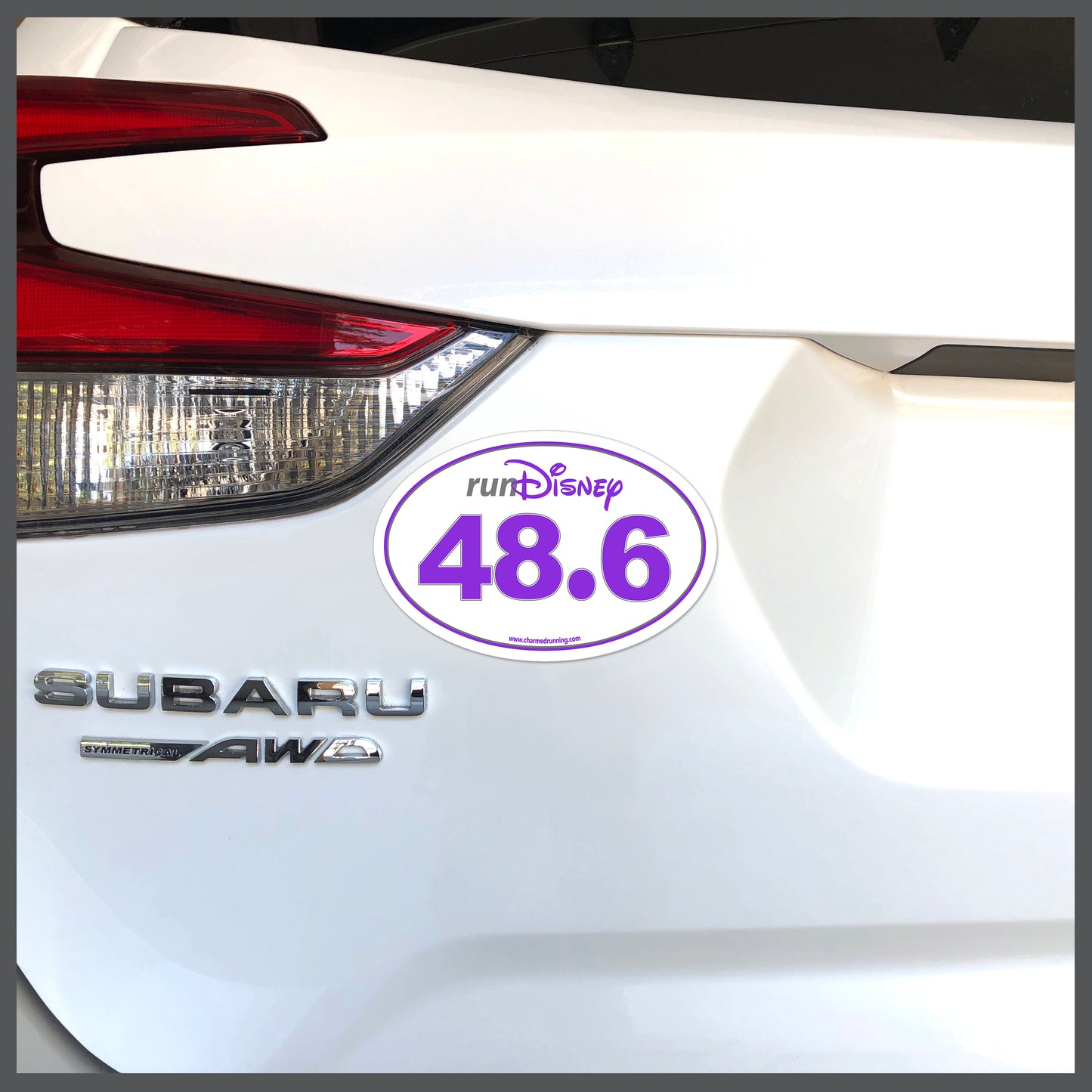 RunDisney Race Distance 48.6 Miles CHOOSE COLOR Decal or Car Magnet