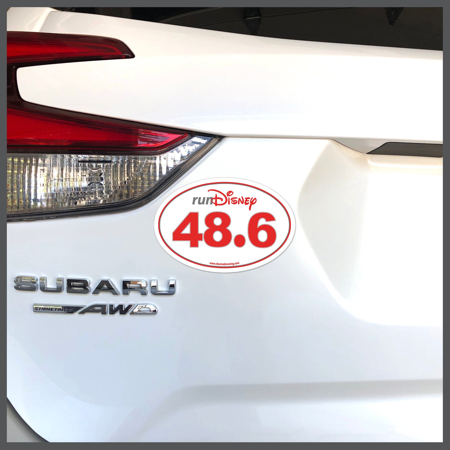 RunDisney Race Distance 48.6 Miles CHOOSE COLOR Decal or Car Magnet