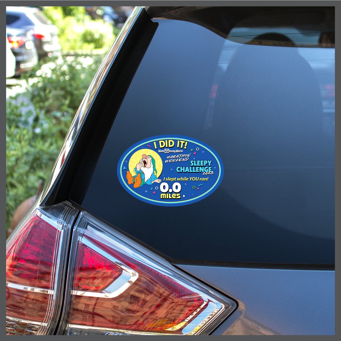 RunDisney Marathon Weekend 2023 Sleepy Challenge 0.0 Miles I DID IT Decal or Car Magnet