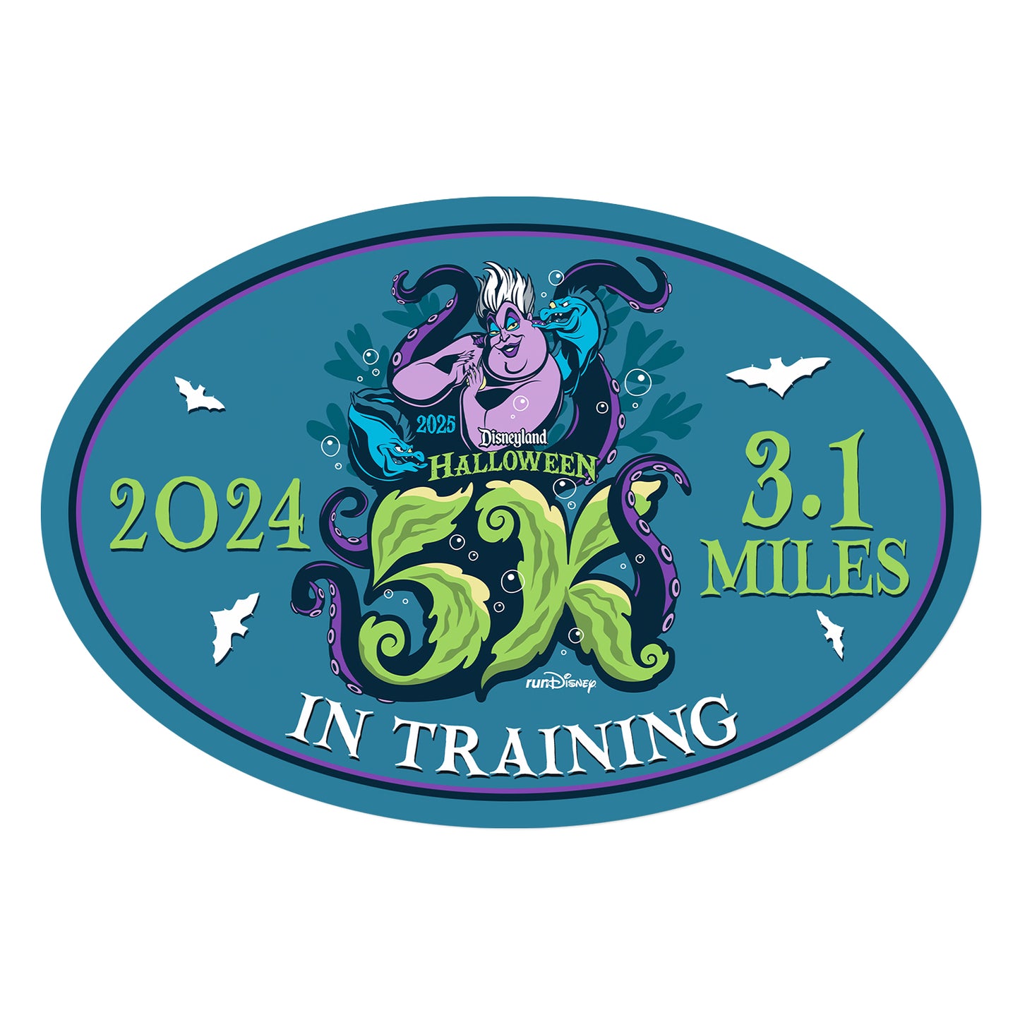 Disneyland Halloween Half Marathon Weekend 2025 5K 3.1 Miles IN TRAINING Decal or Car Magnet