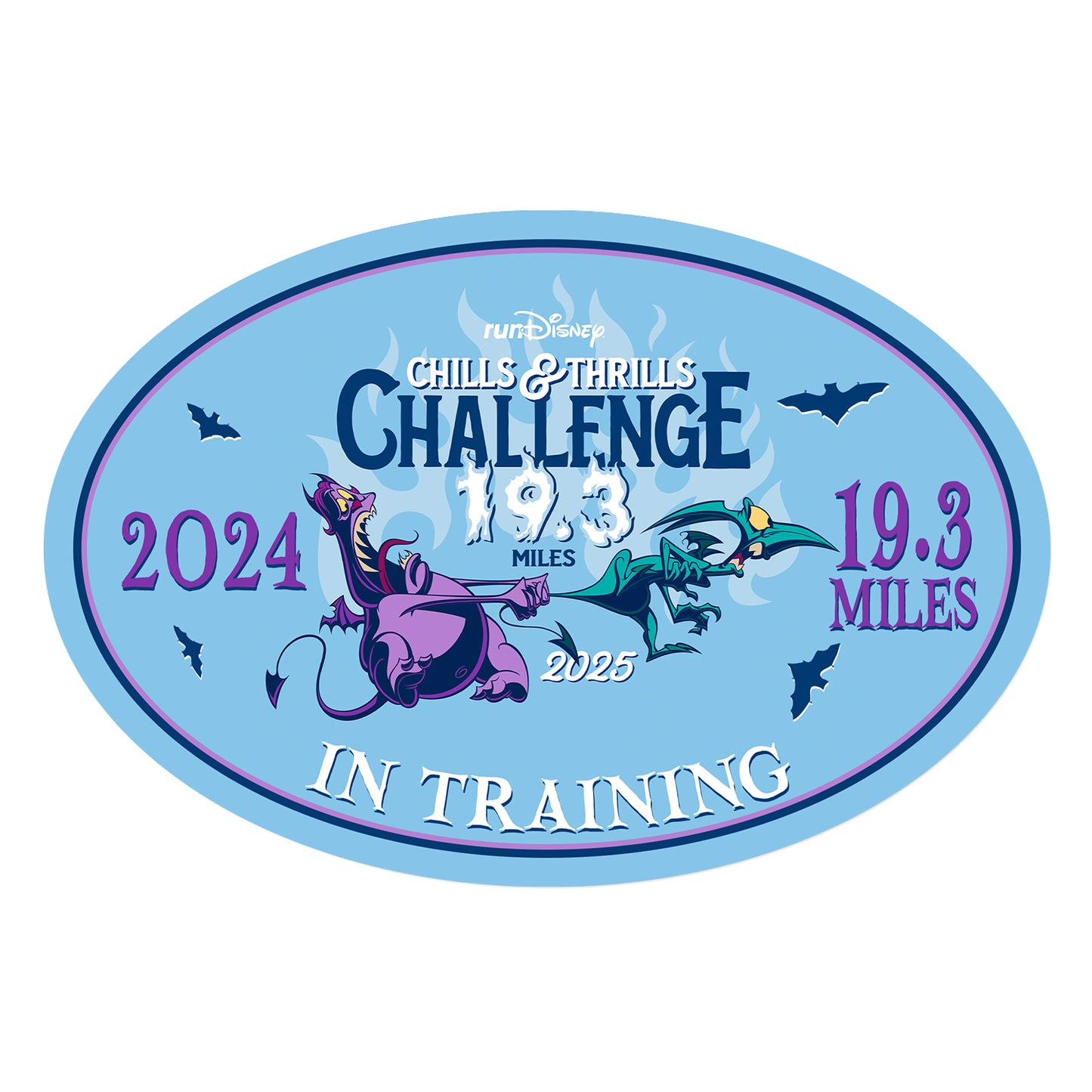 Disneyland Halloween Half Marathon Weekend 2025 Chills and Thrills Challenge 19.3 Miles IN TRAINING Decal or Car Magnet