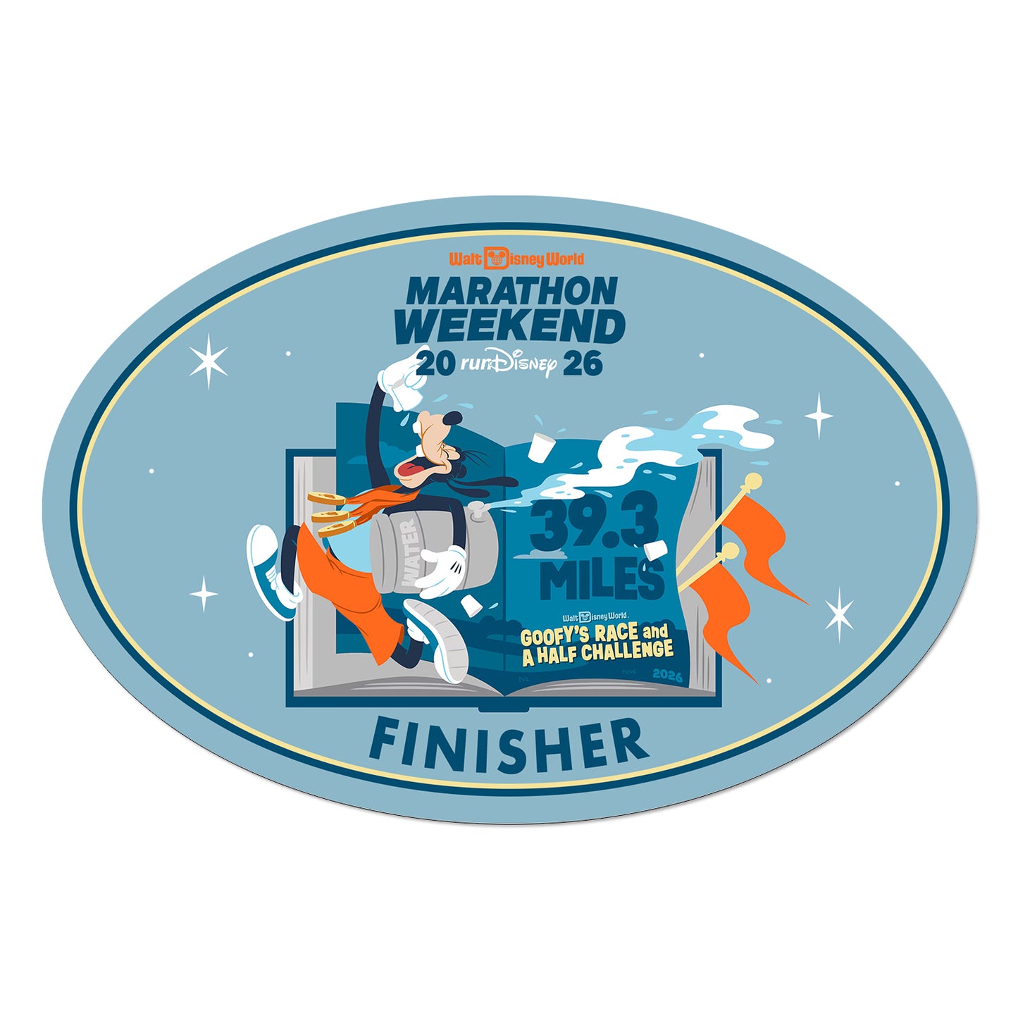 RunDisney Marathon Weekend 2026 Goofy Challenge 39.3 Miles FINISHER Decal or Car Magnet