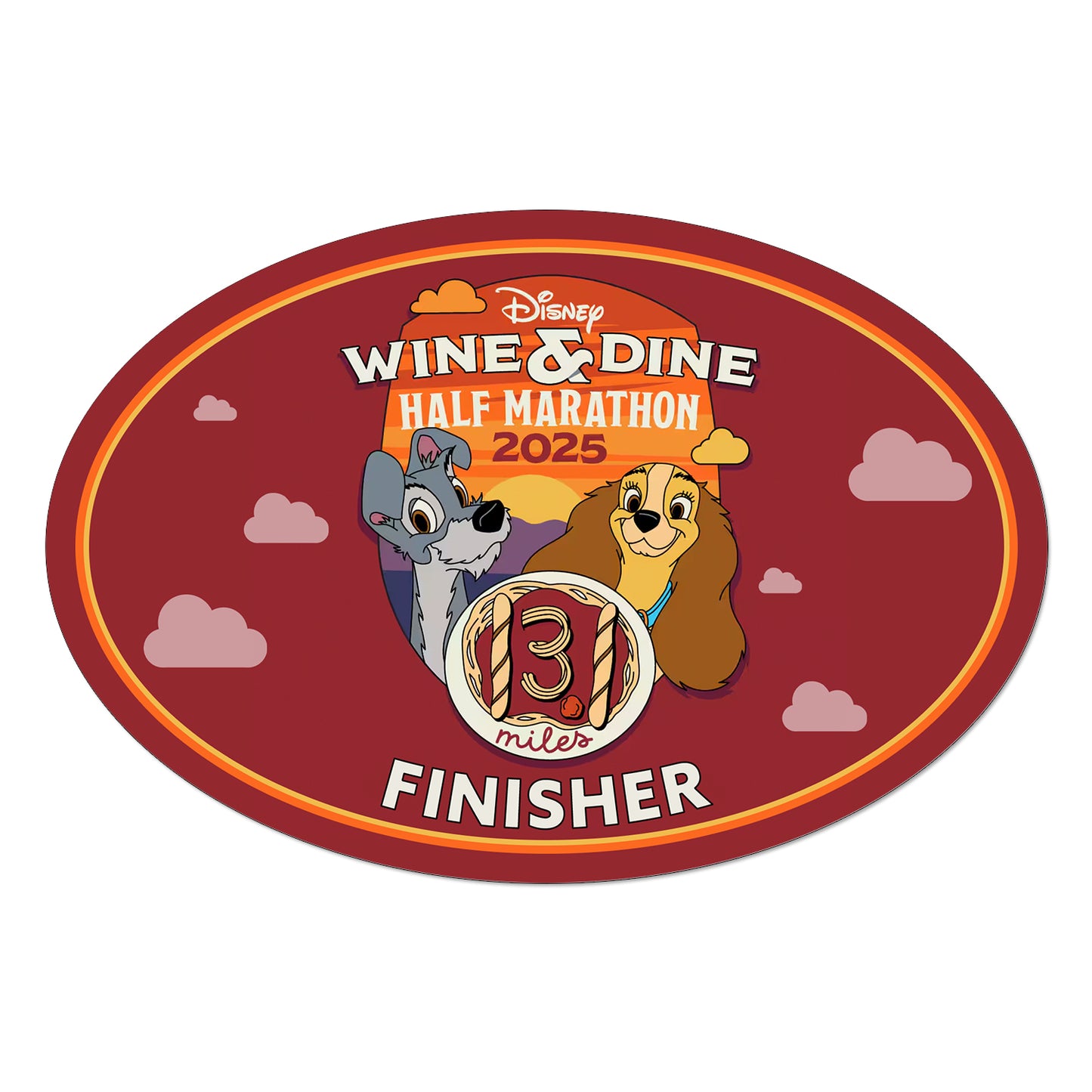 RunDisney Wine & Dine Weekend 2025 Half Marathon 13.1 Miles FINISHER Decal or Car Magnet