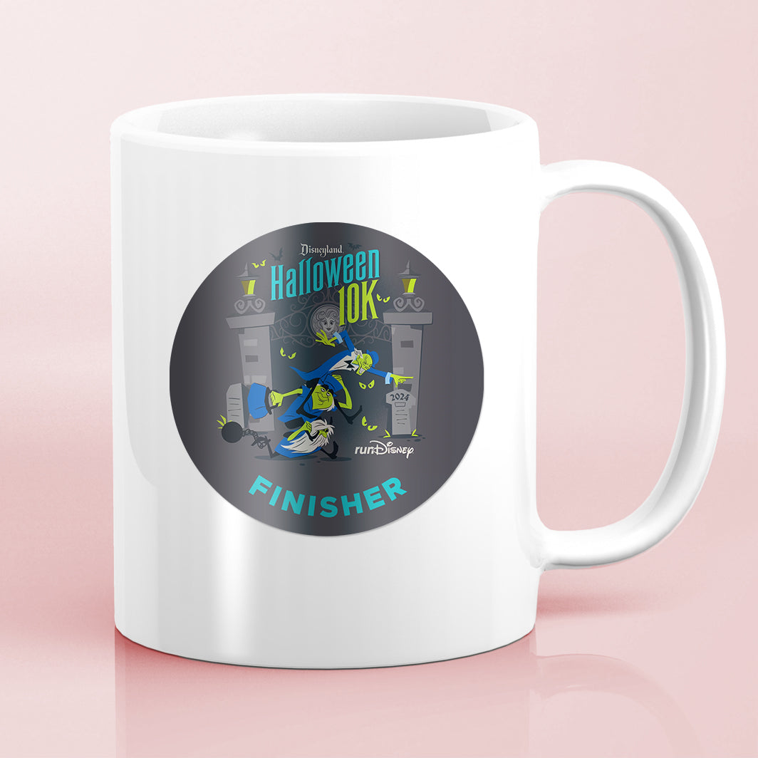 Disneyland Halloween Half Marathon Weekend 2024 10K 6.2 Miles FINISHER Water Bottle Mug Sticker THEMED