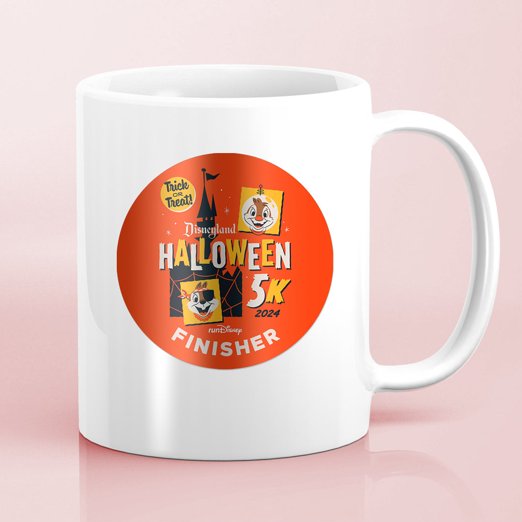 Disneyland Halloween Half Marathon Weekend 2024 5K 3.1 Miles FINISHER Water Bottle Mug Sticker THEMED