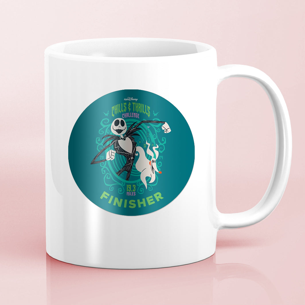 Disneyland Halloween Half Marathon Weekend 2024 Challenge 19.3 Miles FINISHER Water Bottle Mug Sticker THEMED