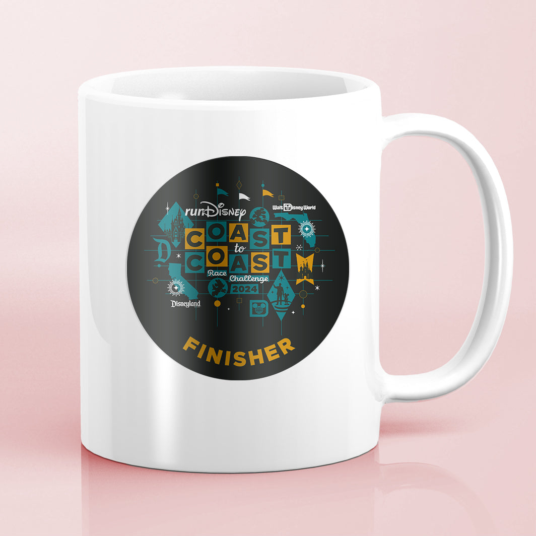 RunDisney and Disneyland Coast To Coast 2024 FINISHER Water Bottle Mug Sticker