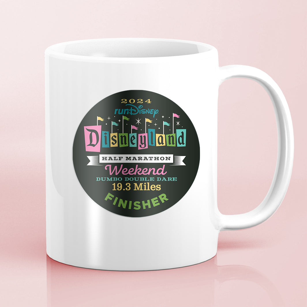 Disneyland Half Marathon Weekend 2024 Dumbo Double Dare 19.3 Miles FINISHER Water Bottle Mug Sticker