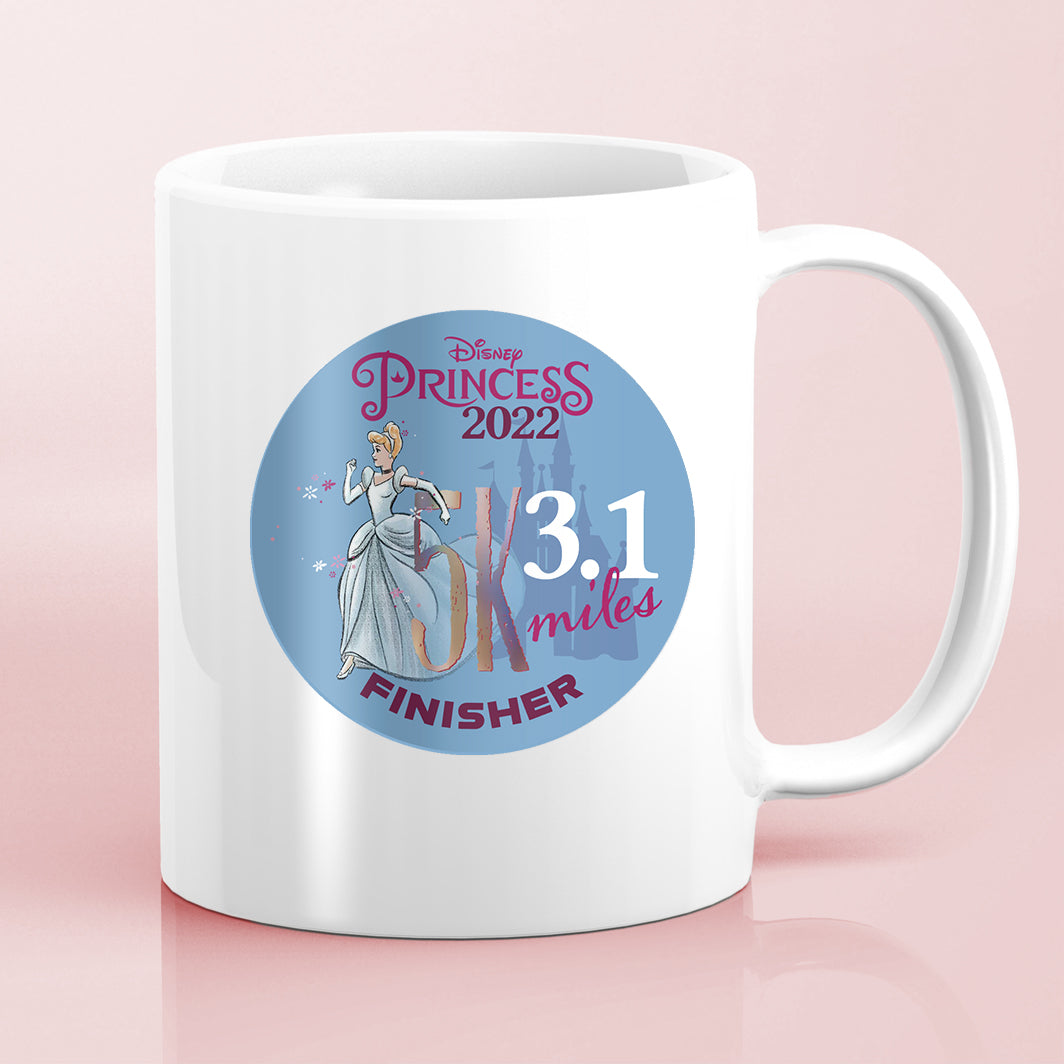 RunDisney Princess Half Marathon Weekend 2022 Princess 5K 3.1 Miles FINISHER Water Bottle Mug Sticker