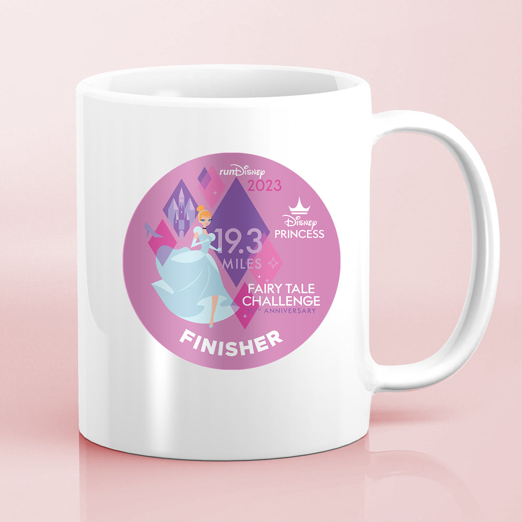 RunDisney Princess Half Marathon Weekend 2023 Princess Fairy Tale Challenge 19.3 Miles FINISHER Water Bottle Mug Sticker