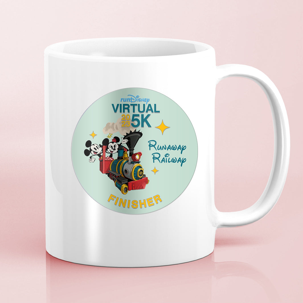 RunDisney Summer Virtual Series 2023 Runaway Railway 5K 3.1 Miles FINISHER Water Bottle Mug Sticker