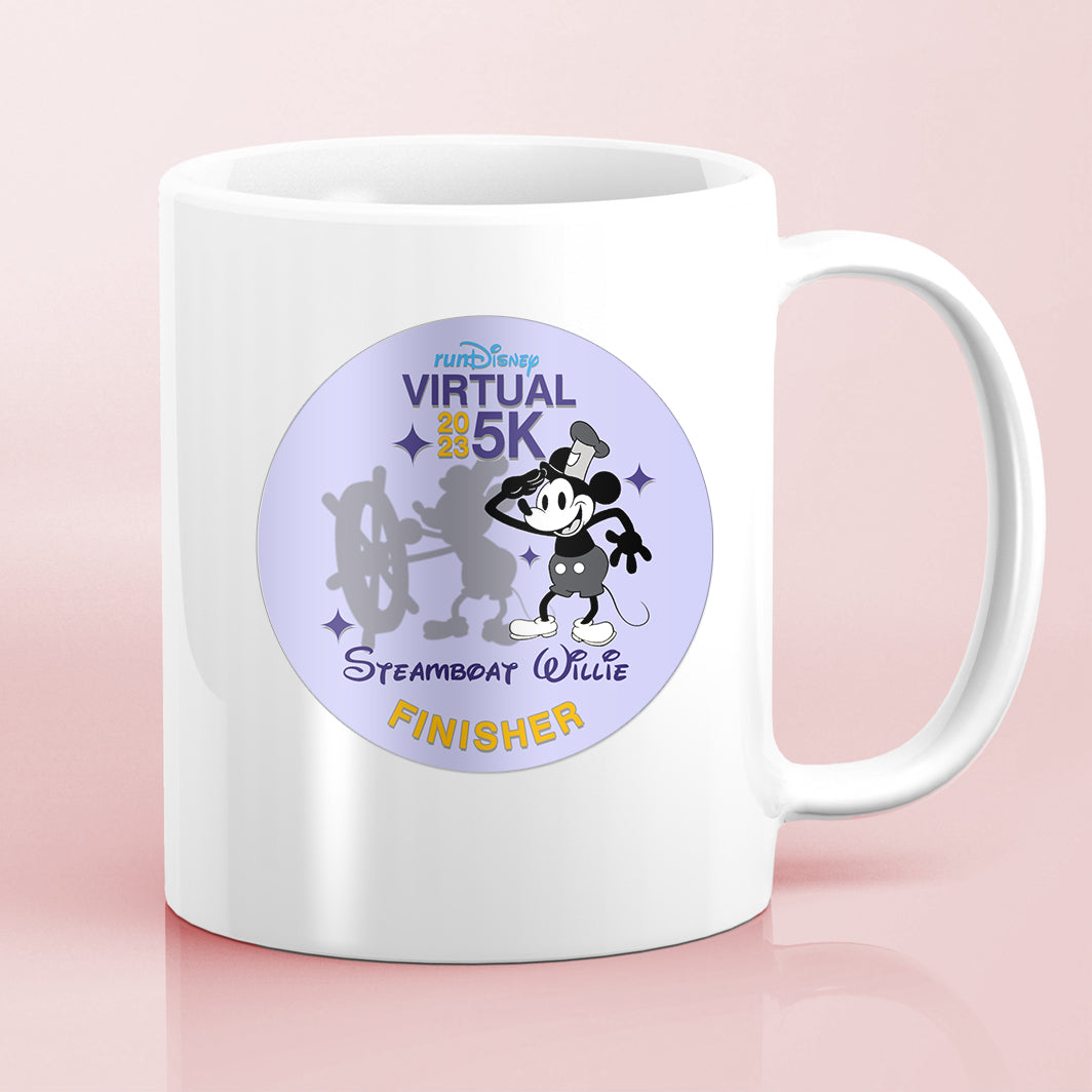 RunDisney Summer Virtual Series 2023 Steamboat Willie 5K 3.1 Miles FINISHER Water Bottle Mug Sticker