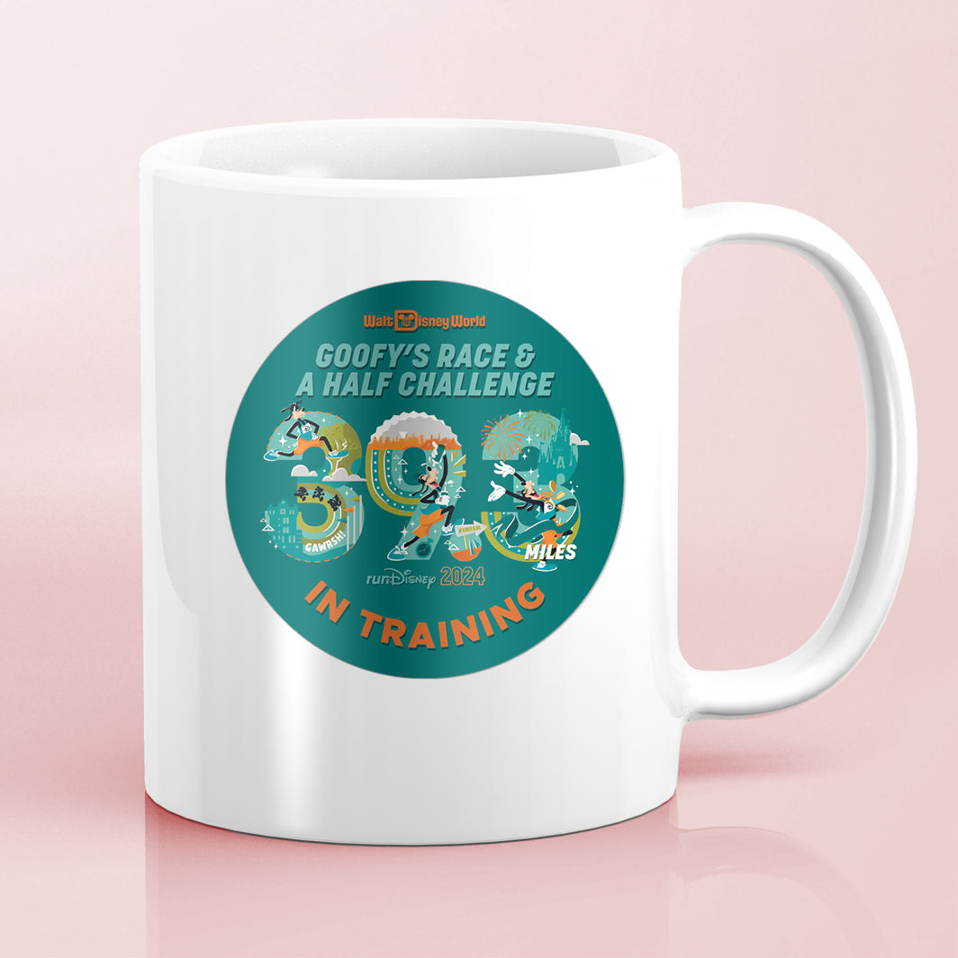 RunDisney Marathon Weekend 2024 Goofy Challenge 39.3 Miles IN TRAINING Water Bottle Mug Sticker