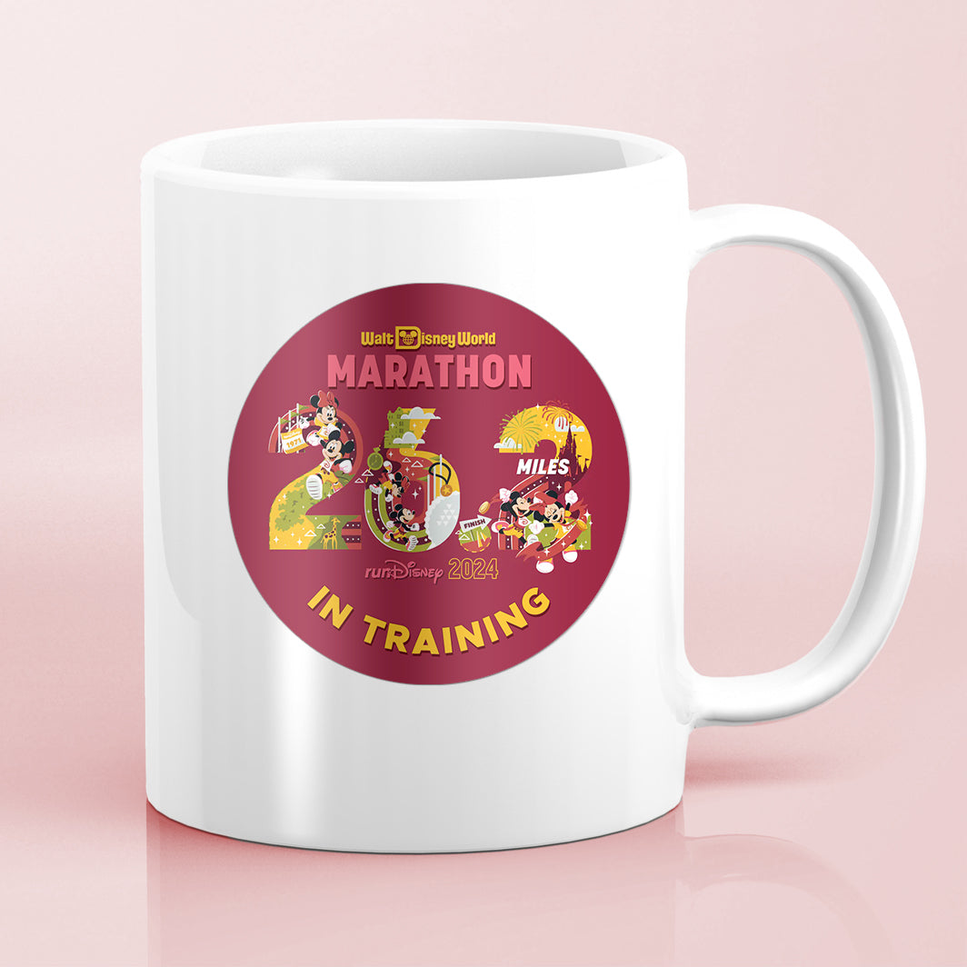 RunDisney Marathon Weekend 2024 Marathon 26.2 Miles IN TRAINING Water Bottle Mug Sticker