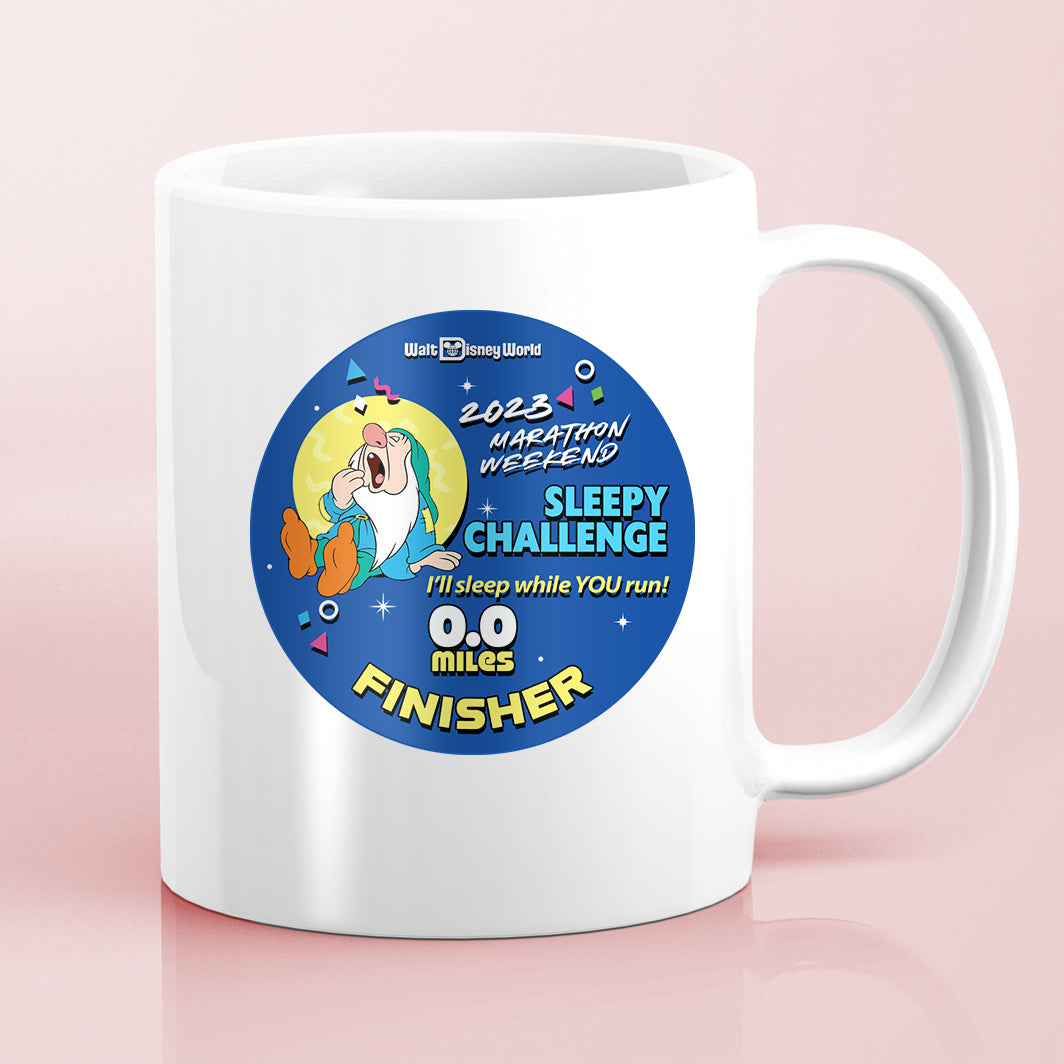 RunDisney Marathon Weekend 2023 Sleepy Challenge 0.0 Miles Character Water Bottle Mug Sticker
