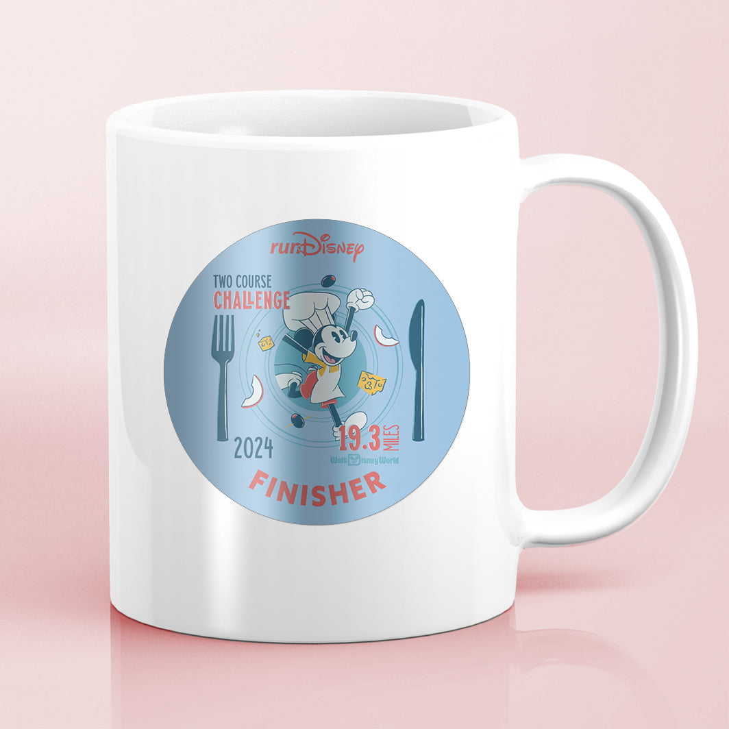RunDisney Wine & Dine Weekend 2024 Two-Course Challenge 19.3 Miles FINISHER Water Bottle Mug Sticker