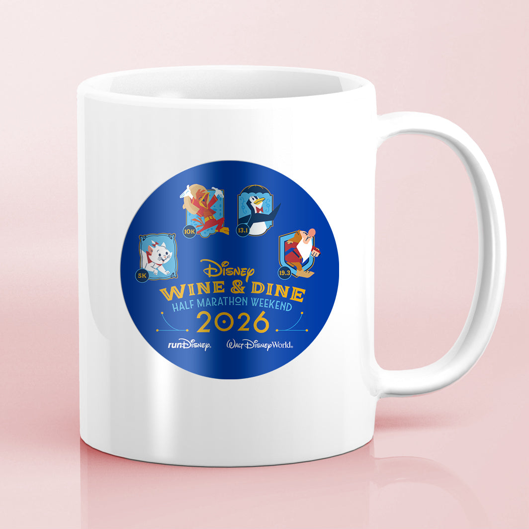 RunDisney Wine & Dine Weekend 2026 Generic Race Weekend NO WORDS Water Bottle Mug Sticker