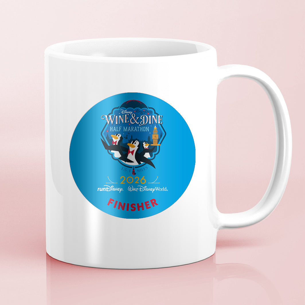 RunDisney Wine & Dine Weekend 2026 Half Marathon 13.1 Miles NO WORDS or FINISHER Water Bottle Mug Sticker