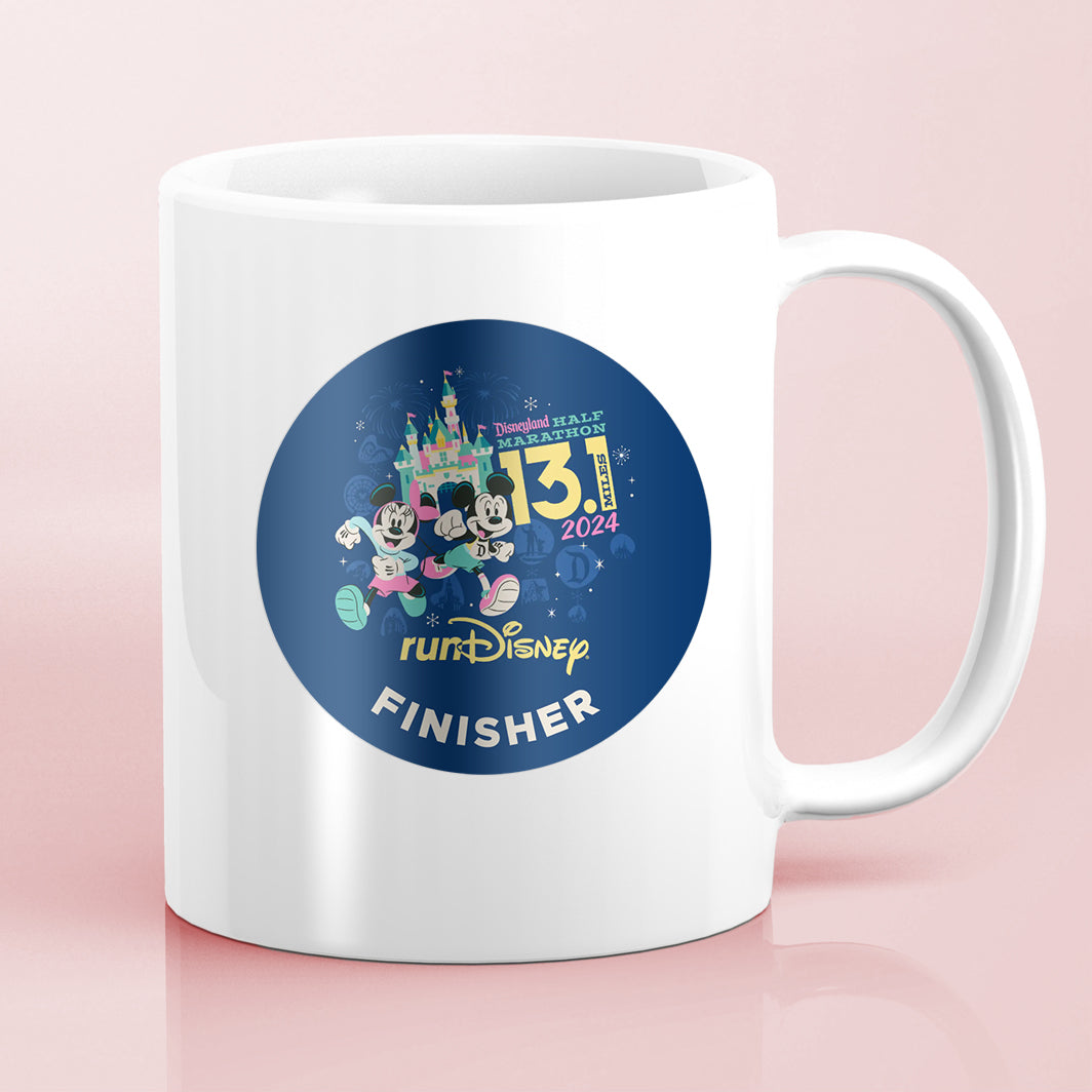 Disneyland Half Marathon Weekend 2024 Half Marathon 13.1 Miles FINISHER Water Bottle Mug Sticker THEMED