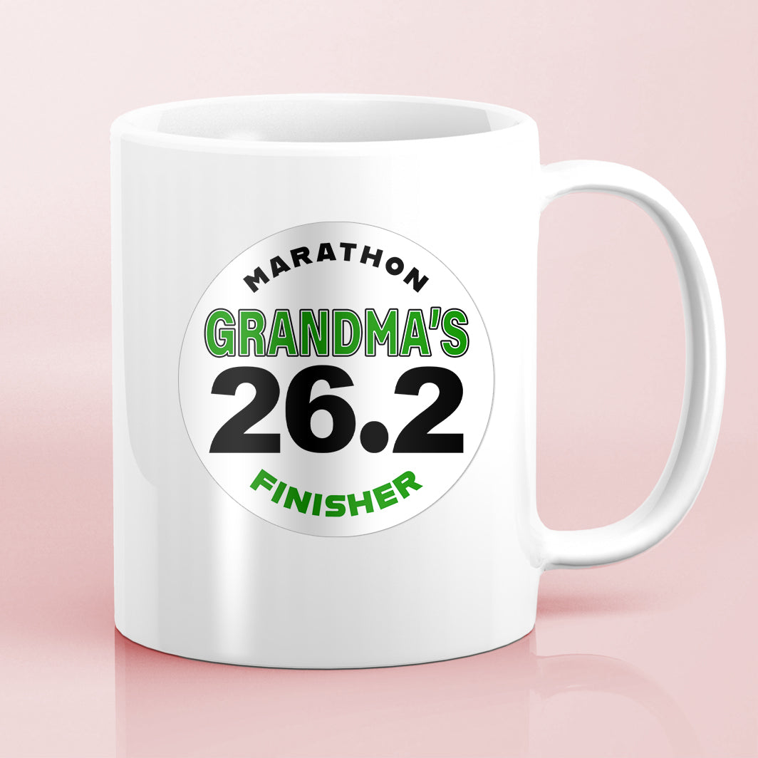 Grandma's 26.2 Marathon FINISHER Water Bottle Mug Sticker