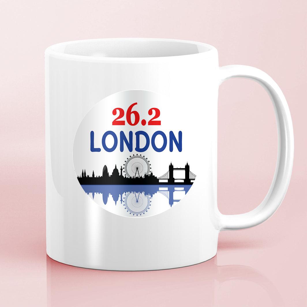 London Skyline 26.2 Marathon Water Bottle Mug Sticker