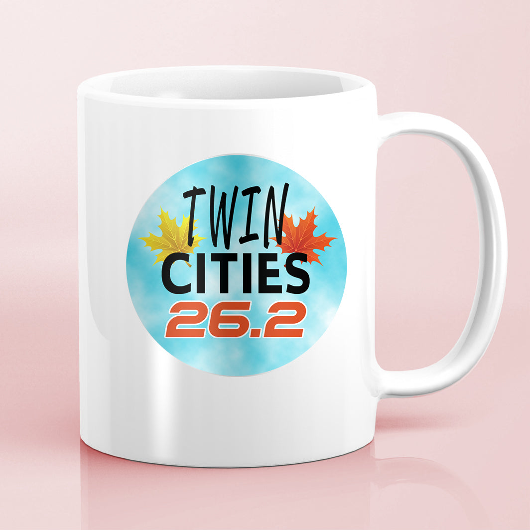 Twin Cities Leaves 26.2 Marathon Water Bottle Mug Sticker