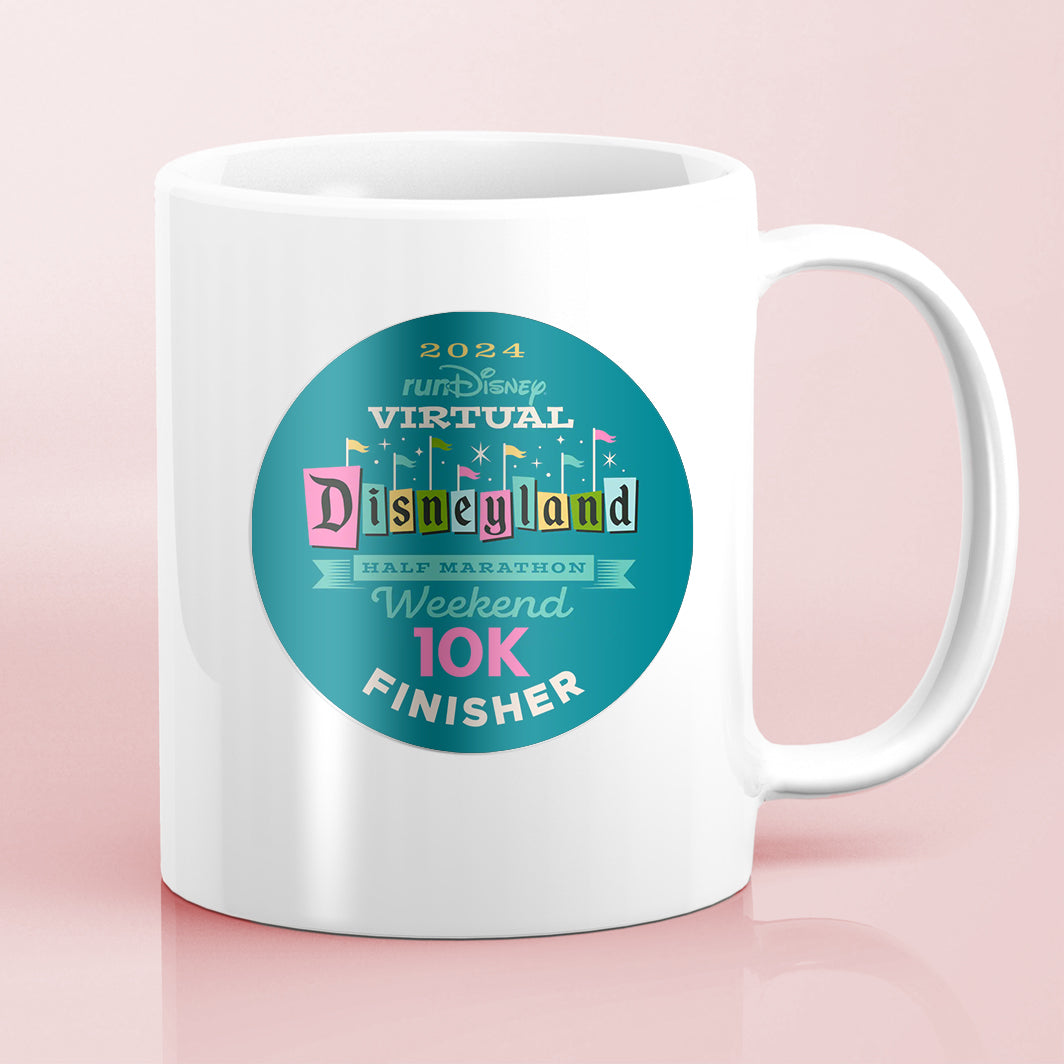 Disneyland Half Marathon Weekend 2024 5K 3.1 Miles Virtual FINISHER Water Bottle Mug Sticker