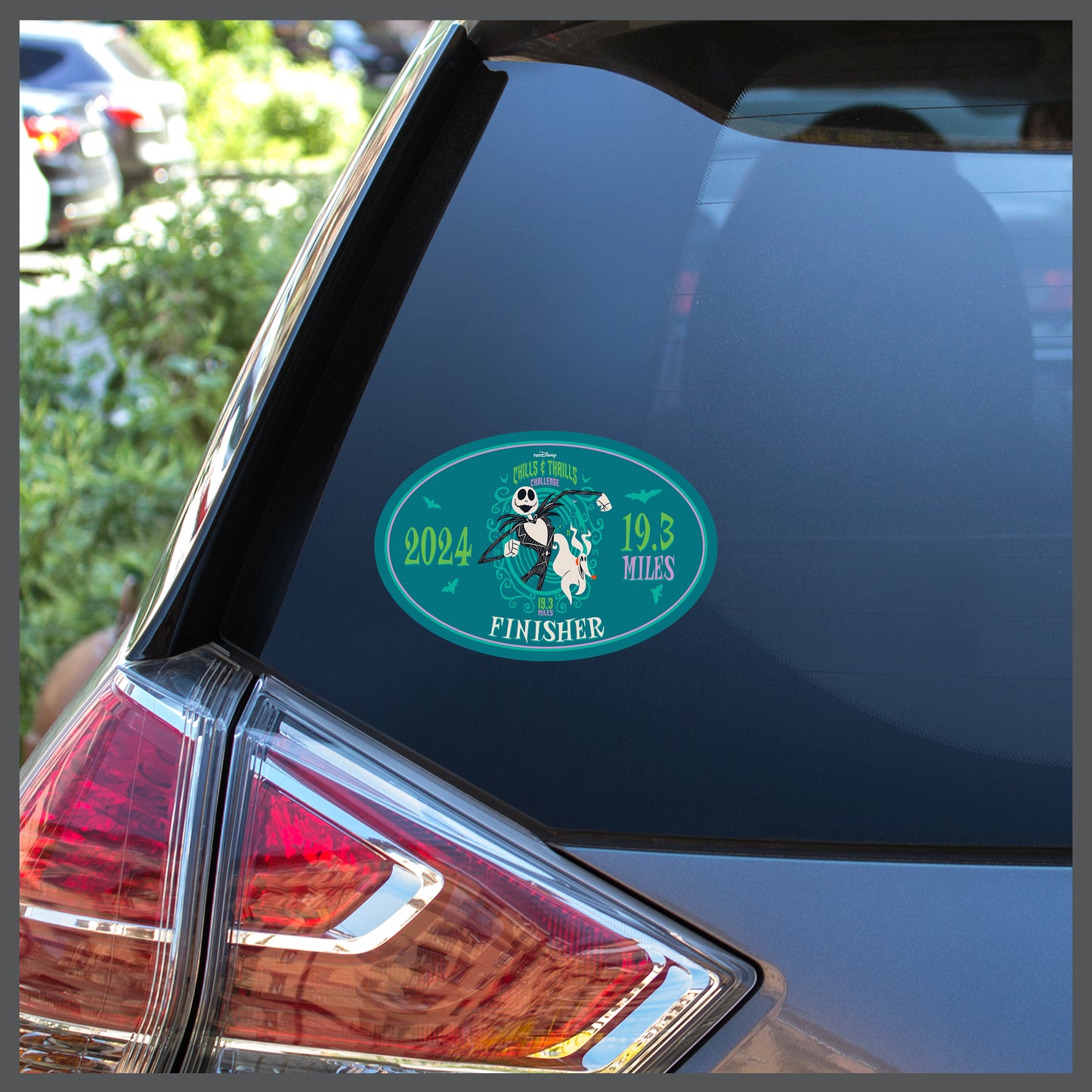 Disneyland Halloween Half Marathon Weekend 2024 Chills and Thrills Challenge 19.3 Miles FINISHER Decal or Car Magnet